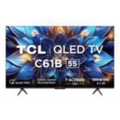TCL C61B 55 Advanced 4K QLED PRO FRAMELESS GOOGLE SMART TV, ONKYO 2.1CH,T-SCREEN PRO,DOLBY VISION.ATMOS, AiPQ PRO PROCESSOR, HDR10+,VOICE CONTROL (NEW 2025 MODEL)